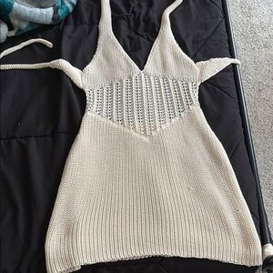 Elegant Cream Knit Women's Top